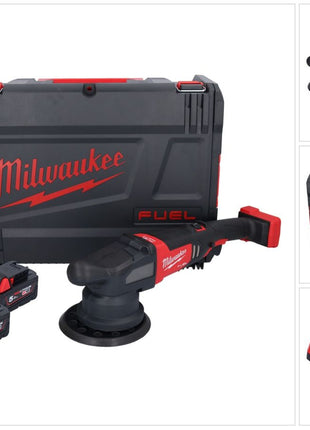 Milwaukee M18 FROP21-502X Akumulatorowa polerka mimośrodowa 18 V 150 mm ( 4933478837 ) Bezszczotkowa + 2x akumulator 5,0 Ah + ładowarka + pudełko HD