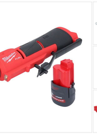 Milwaukee M12 FTB-251 desbastadora de neumáticos a batería 12 V 7/16" Hex Brushless + 1x batería 2,5 Ah - sin cargador