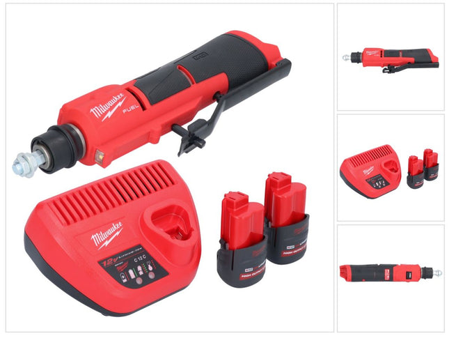Milwaukee M12 FTB-252 Gommeuse de pneus sans fil 12 V 7/16" Hex Brushless + 2x batterie 2,5 Ah + chargeur