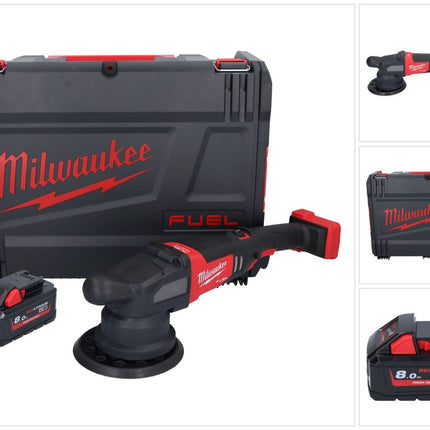 Polisseuse excentrique sur batterie Milwaukee M18 FROP21-801X 18 V 150 mm brushless + 1x batterie 8,0 Ah + boîtier HD - sans chargeur