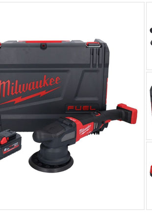 Polisseuse excentrique sur batterie Milwaukee M18 FROP21-801X 18 V 150 mm brushless + 1x batterie 8,0 Ah + chargeur + boîtier HD