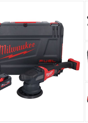 Polisseuse excentrique sur batterie Milwaukee M18 FROP21-802X 18 V 150 mm brushless + 2x batteries 8,0 Ah + chargeur + boîtier HD