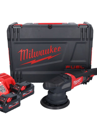 Polisseuse excentrique sur batterie Milwaukee M18 FROP21-802X 18 V 150 mm brushless + 2x batteries 8,0 Ah + chargeur + boîtier HD