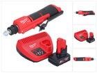 Milwaukee M12 FTB-401 Ponceuse à pneu sans fil 12 V 7/16'' Hex Brushless + 1x batterie 4.0 Ah + chargeur