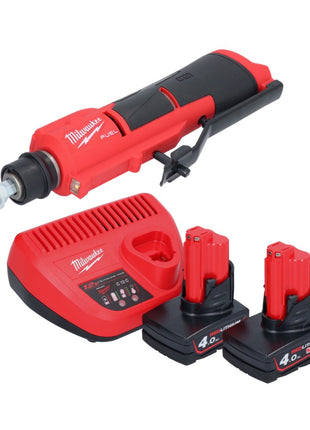 Milwaukee M12 FTB-402 Ponceuse à pneu sans fil 12 V 7/16'' Hex Brushless + 2x batterie 4,0 Ah + chargeur