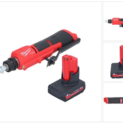 Milwaukee M12 FTB-501 Ponceuse à pneu sans fil 12 V 7/16'' Hex Brushless + 1x batterie 5,0 Ah - sans chargeur