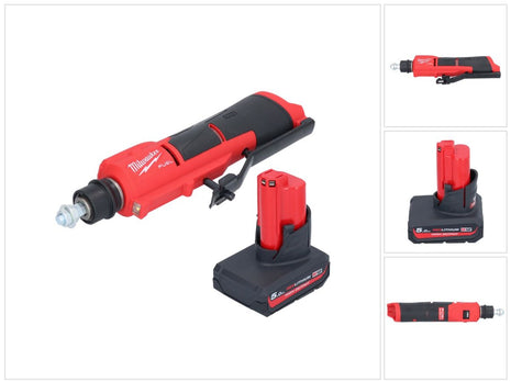 Milwaukee M12 FTB-501 Ponceuse à pneu sans fil 12 V 7/16'' Hex Brushless + 1x batterie 5,0 Ah - sans chargeur