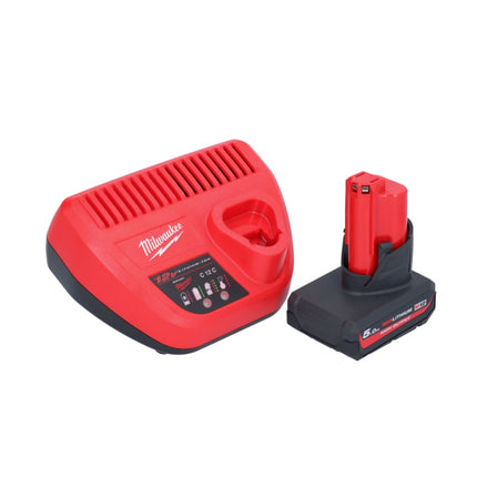 Milwaukee M12 FTB-501 Outil de crevaison sans fil 12 V 7/16" Hex Brushless + 1x batterie 5,0 Ah + chargeur