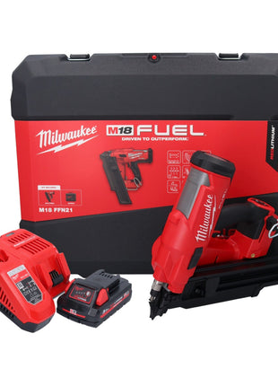 Cloueur à batterie Milwaukee M18 FFN21-301C 18 V 50 - 90 mm sans balais + 1x batterie 3,0 Ah + chargeur + coffret