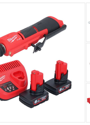 Milwaukee M12 FTB-602 desbastadora de neumáticos a batería 12 V 7/16" Hex Brushless + 2x batería + cargador