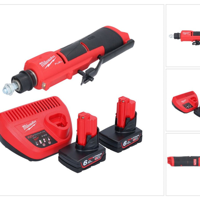 Milwaukee M12 FTB-602 Ponceuse à pneu sans fil 12 V 7/16'' Hex Brushless + 2x batterie + chargeur