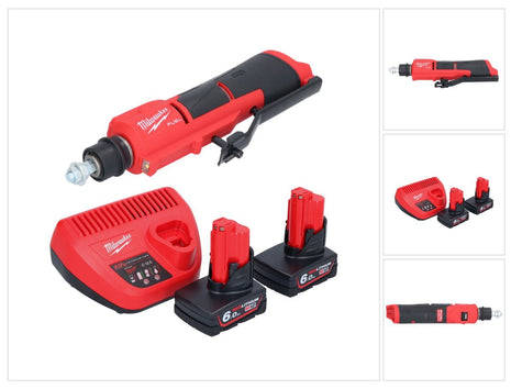 Milwaukee M12 FTB-602 desbastadora de neumáticos a batería 12 V 7/16" Hex Brushless + 2x batería + cargador