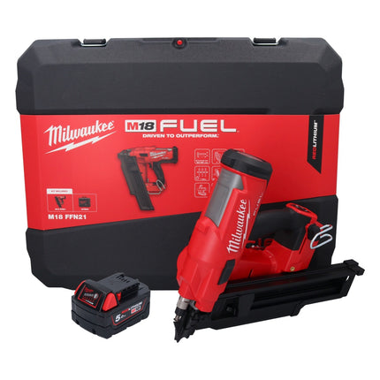Milwaukee M18 FFN21-501C cloueur sans fil 18 V 50 - 90 mm Brushless + 1x batterie 5,0 Ah + mallette - sans chargeur