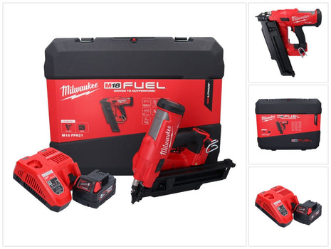 Milwaukee M18 FFN21-501C cloueur sans fil 18 V 50 - 90 mm sans brosse + 1x batterie 5,0 Ah + chargeur + valise