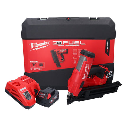 Milwaukee M18 FFN21-501C cloueur sans fil 18 V 50 - 90 mm sans brosse + 1x batterie 5,0 Ah + chargeur + valise