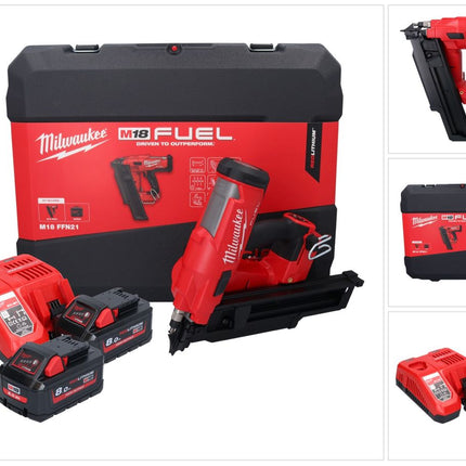 Milwaukee M18 FFN21-802C Cloueur sans fil 18 V 50 - 90 mm Brushless + 2x batterie 8,0 Ah + chargeur + coffret