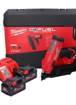 Milwaukee M18 FFN21-802C Cloueur sans fil 18 V 50 - 90 mm Brushless + 2x batterie 8,0 Ah + chargeur + coffret