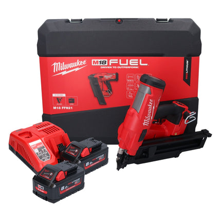 Milwaukee M18 FFN21-802C Cloueur sans fil 18 V 50 - 90 mm Brushless + 2x batterie 8,0 Ah + chargeur + coffret