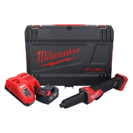 Milwaukee M18 FDGROVPDB-501X Akku Geradschleifer 18 V Brushless + 1x Akku 5,0 Ah + Ladegerät + HD Box