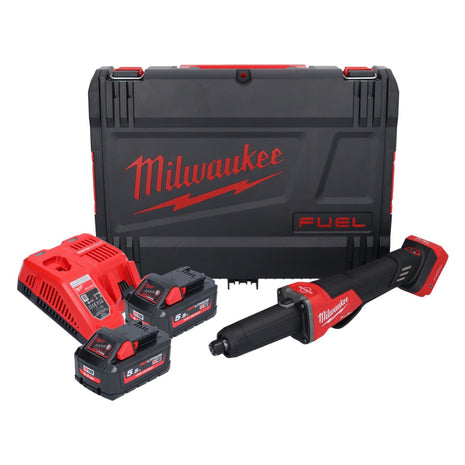 Amoladora recta a batería Milwaukee M18 FDGROVPDB-552X 18 V sin escobillas + 2x batería 5,5 Ah + cargador + caja HD