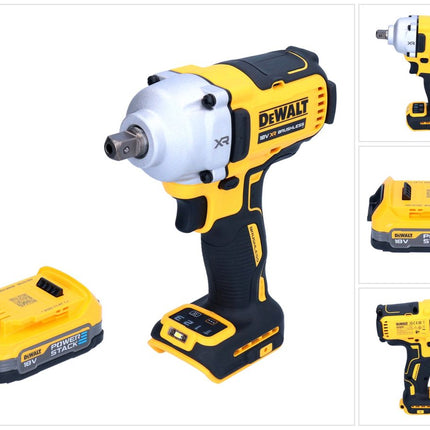 DeWalt DCF 892 N Clé à choc sans fil 18 V 812 Nm 1/2'' Brushless + 1x batterie Powerstack 1,7 Ah - sans chargeur