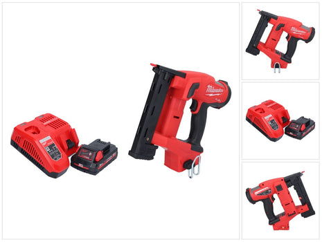 Grapadora a batería Milwaukee M18 FNCS18GS-301X 18 V 9,5 - 38 mm sin escobillas + 1x batería 3,0 Ah + cargador + caja HD