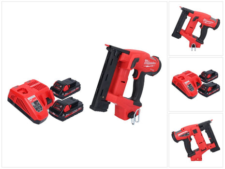 Grapadora a batería Milwaukee M18 FNCS18GS-302X 18 V 9,5 - 38 mm sin escobillas + 2x batería 3,0 Ah + cargador + caja HD