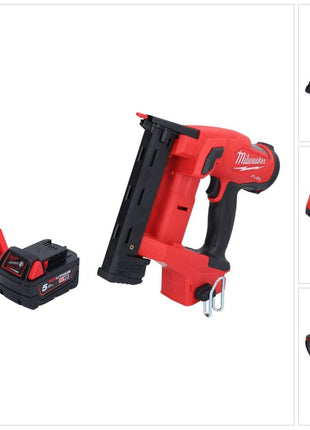 Milwaukee M18 FNCS18GS-501X Akku Tacker 18 V 9,5 - 38 mm Brushless + 1x Akku 5,0 Ah + Ladegerät + HD Box