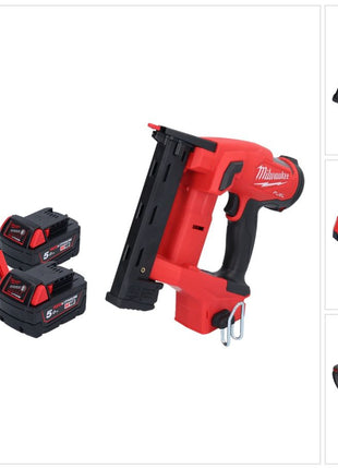 Milwaukee M18 FNCS18GS-502X agrafeuse sans fil 18 V 9,5 - 38 mm sans balai + 2x batterie 5,0 Ah + chargeur + boîte HD