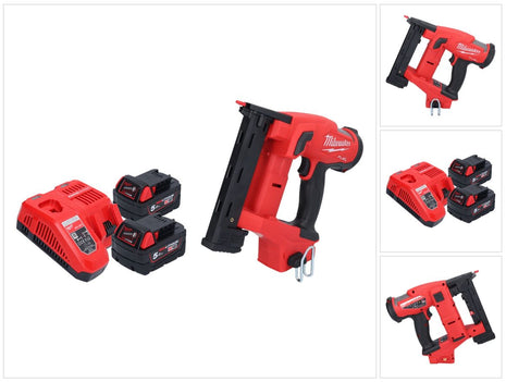 Milwaukee M18 FNCS18GS-502X Akku Tacker 18 V 9,5 - 38 mm Brushless + 2x Akku 5,0 Ah + Ladegerät + HD Box