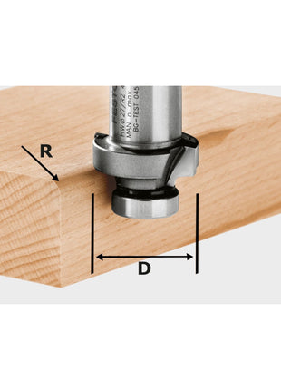 Festool HW R4-OFK 500 Fraise à arrondir 27,0 x 4,0 mm ( 490094 ) pour fraise de chant OFK 500