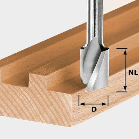 Festool HS Spi S8 D18/25 Spiralnutfrser 18 x 25 x 57 x 8 mm ( 490950 ) fr Dfonceuse OF 900, OF 1000, OF 1010, OF 1010 R, OF 1400, OF 2000, OF 2200