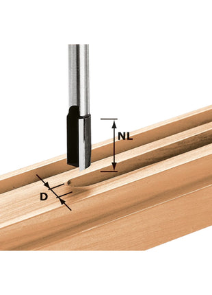 Festool HW S8 D15/20 fresa ranuradora 15 x 20 x 60 x 8 mm (490965) para fresadora OF 900, OF 1000, OF 1010, OF 1010 R, OF 1400, OF 2000, OF 2200