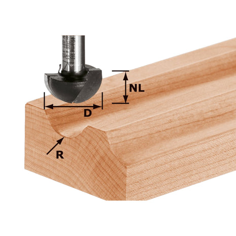 Festool HW S8 R6.35 fresa ranuradora 12,70 x 10 x 40 x 8 mm (490984) para fresadora OF 900, OF 1000, OF 1010, OF 1010 R, OF 1400, OF 2000, OF 2200