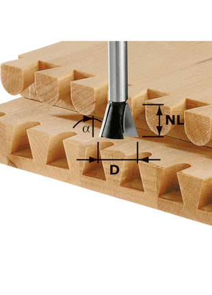 Festool HS S8 D13,8/13,5/15° fresa de púas 13,8 x 13,5 x 46 x 8 mm 15° (490991) para fresadoras