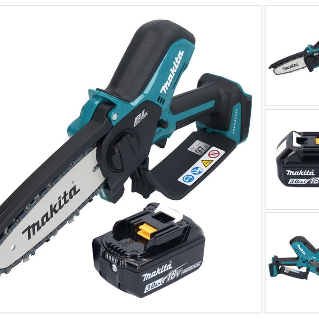Makita DUC 150 F01 tronçonneuse à chaîne sans fil 18 V 15 cm Brushless + 1x batterie 3,0 Ah - sans chargeur