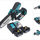 Makita DUC 150 RM201 Tronçonneuse à chaîne sans fil 18 V 15 cm Brushless + 2x batterie 4,0 Ah + chargeur