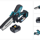Makita DUC 150 T01 tronçonneuse à chaîne sans fil 18 V 15 cm Brushless + 1x batterie 5,0 Ah - sans chargeur