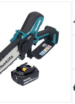 Makita DUC 150 T01 tronçonneuse à chaîne sans fil 18 V 15 cm Brushless + 1x batterie 5,0 Ah - sans chargeur