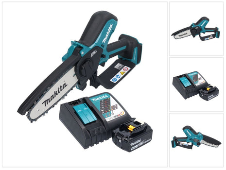 Makita DUC 150 RG01 tronçonneuse à chaîne sans fil 18 V 15 cm Brushless + 1x batterie 6,0 Ah + chargeur