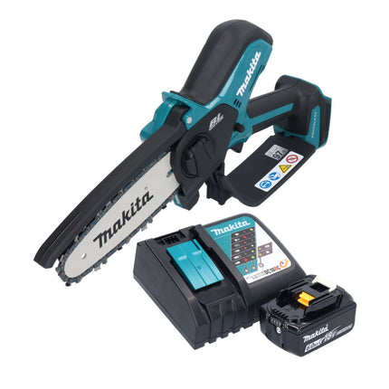 Makita DUC 150 RG01 Tronçonneuse à chaîne sans fil 18 V 15 cm Brushless + 1x batterie 6,0 Ah + chargeur