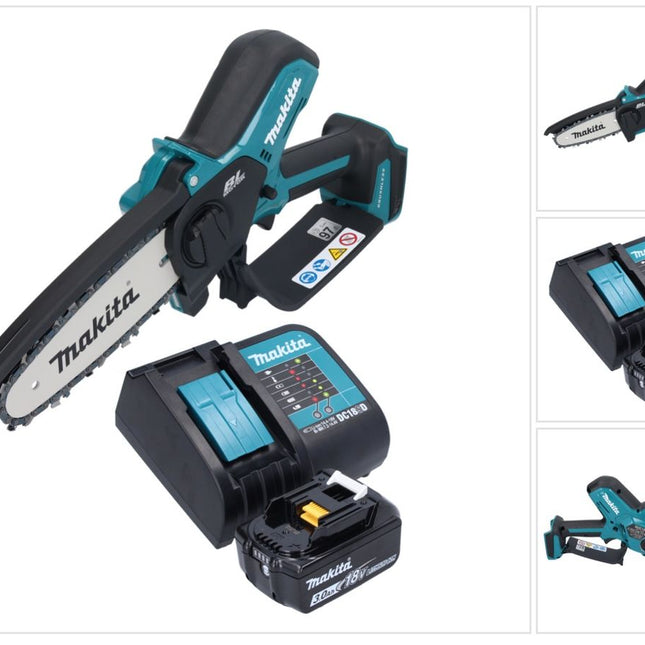 Makita DUC 150 SF01 Tronçonneuse à chaîne sans fil 18 V 15 cm Brushless + 1x batterie 3,0 Ah + chargeur