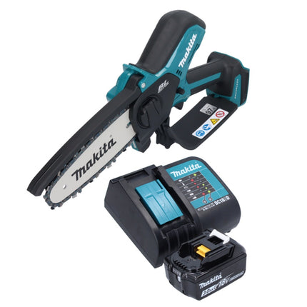 Makita DUC 150 SF01 Tronçonneuse à chaîne sans fil 18 V 15 cm Brushless + 1x batterie 3,0 Ah + chargeur