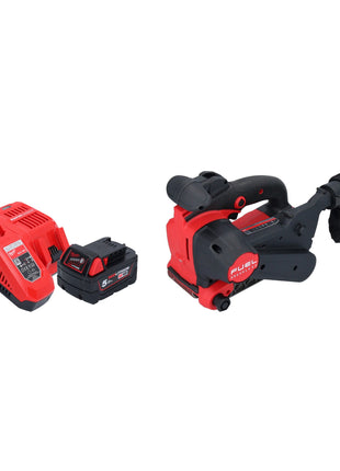 Lijadora de banda a batería Milwaukee M18 FBTS75-501 18 V 75 x 457 mm sin escobillas + 1x batería 5,0 Ah + cargador