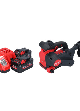 Milwaukee M18 FBTS75-802 akumulatorowa szlifierka taśmowa 18 V 75 x 457 mm bezszczotkowa + 2x akumulator 8,0 Ah + ładowarka