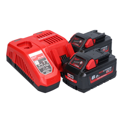Milwaukee M18 FBTS75-802 Ponceuse à bande sans fil 18 V 75 x 457 mm Brushless + 2x batterie 8,0 Ah + chargeur