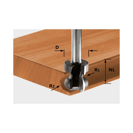 Festool HW S8 D22/16/R2,5+6 Griffleistenfrser 22 x 16 x 59 x 8 mm ( 491140 ) fr Dfonceuse OF 900, OF 1000, OF 1010, OF 1010 R, OF 1400, OF 2000, OF 2200