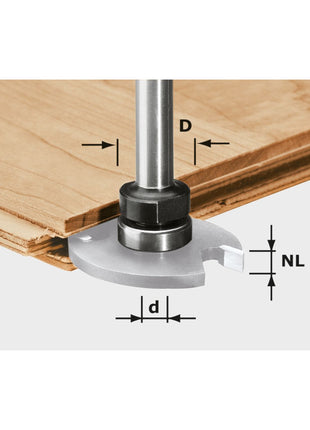 Festool S8 1,5-5 KL16 broche de fraisage 43 x 6 x 16 mm ( 499803 ) convient au rainurage en combinaison avec des fraises à rainurer