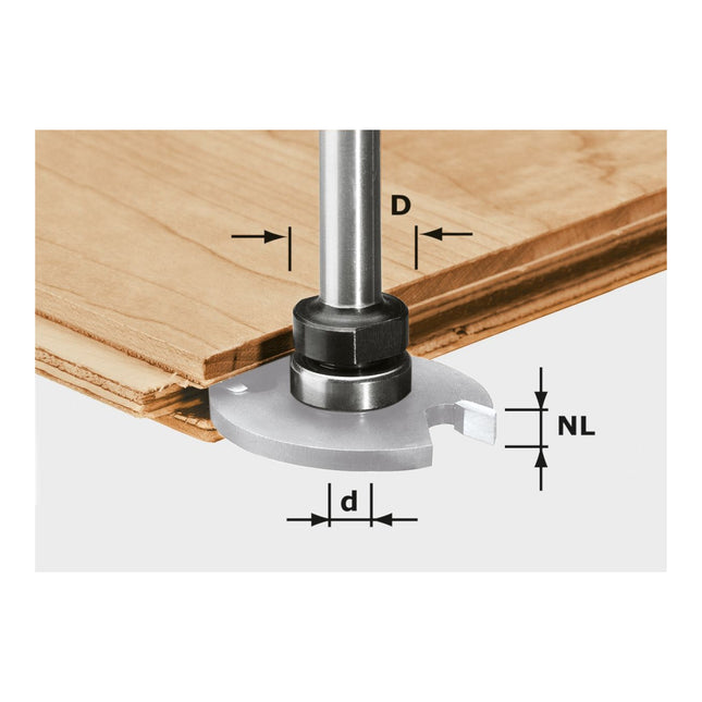 Festool S8 1,5-5 KL16 Broche de fraisage 43 x 6 x 16 mm ( 499803 ) convient pour le rainurage en association avec des fraises à rainurer