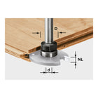 Festool S8 1,5-5 KL16 broche de fraisage 43 x 6 x 16 mm ( 499803 ) convient au rainurage en combinaison avec des fraises à rainurer